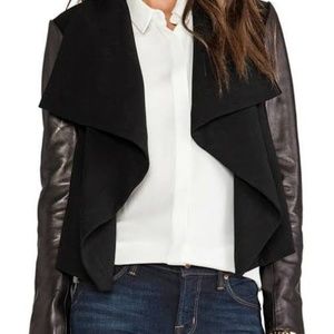 Diane Von Furstenberg Leather Sleeve Jacket